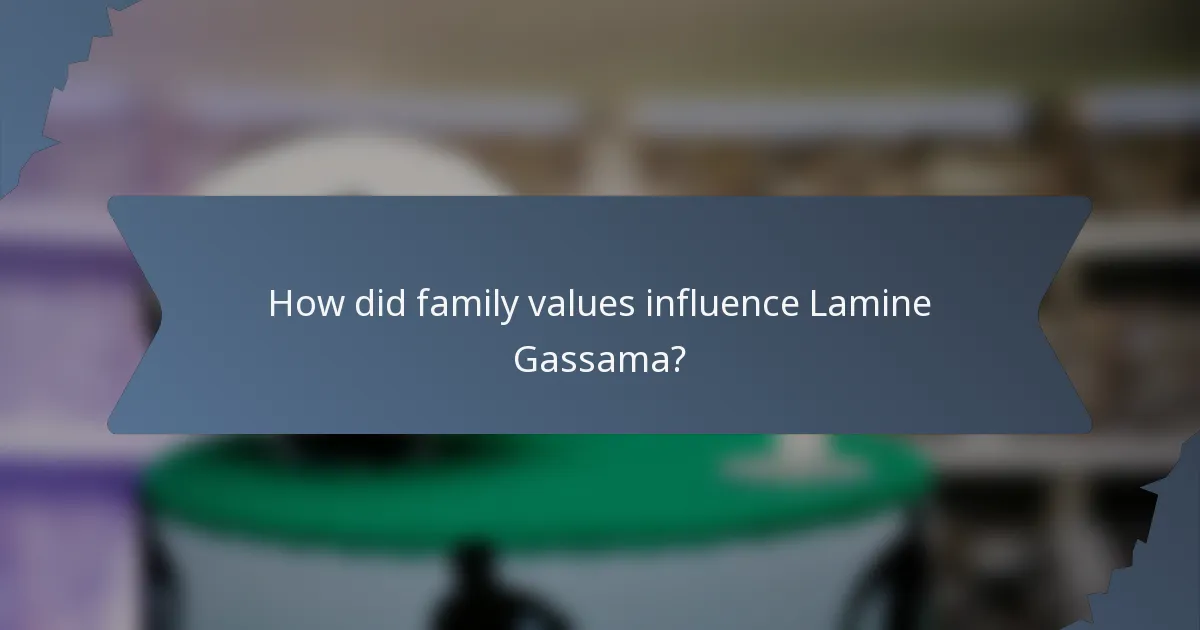 How did family values influence Lamine Gassama?