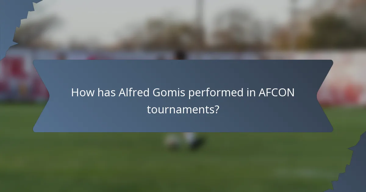 How has Alfred Gomis performed in AFCON tournaments?