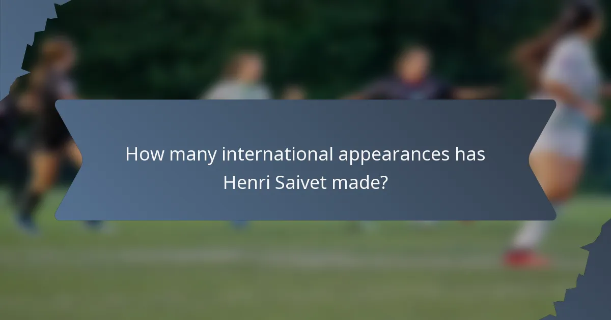 How many international appearances has Henri Saivet made?